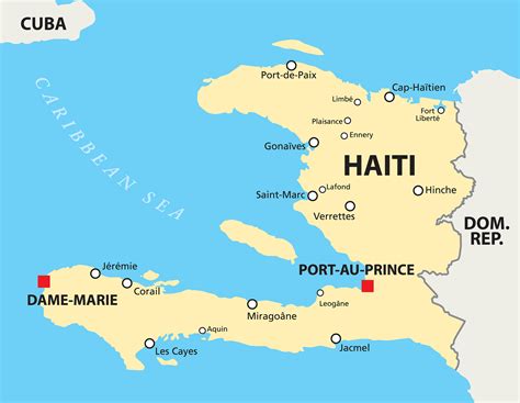 map of haiti with cities and towns